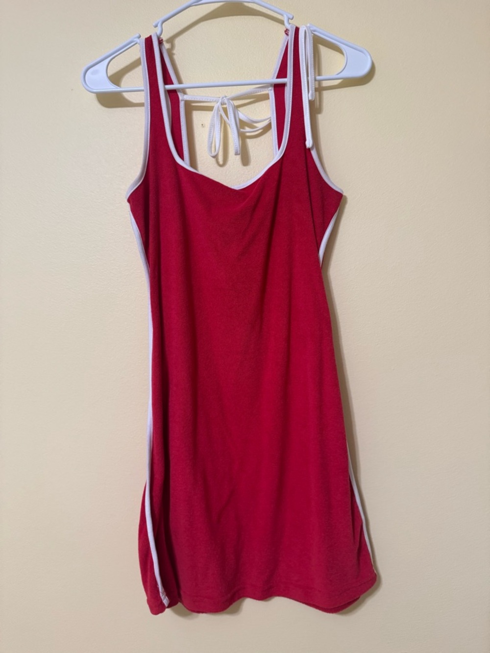 Le Lis Casual Red Dress with White Trim